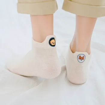  Ponožky Ženy Bavlna Cartoon Šteňa Loď Ponožky Krátke Ponožky Tenké Plytké Úst Roztomilý Japonské Ženy, Žena Kawaii Ponožky Iny Príliv Ponožky