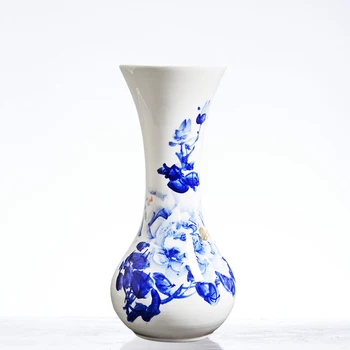  Hydroponické Váza Jingdezhen Biela A Modrá Keramické Handpainted Vody Výsadbu Váza Stole Váza Z Porcelánu Dekoratívne Vázy