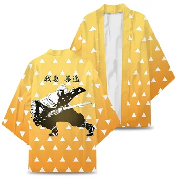  2021 Anime Kimono Démon Vrah Kimetsu č Yaiba Japonsko Plášť Kimono Haori Yukata Cosplay Tričko Kabát Ženy Muži Letné Oblečenie