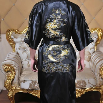  2019 Nové Japonské Kimono Mužov Župan Tlač Dragon Sleepwear Muž S Dlhým Rukávom Letné Šaty, 2019 Módne Ázijské Oblečenie Bunda