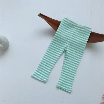  Pruhované Nohavice jednofarebné Dojčenské Oblečenie pre Deti Batoľa Chlapci Dievča Oblečenie Bežné Detské Nohavice Klesnutie Nohavice Rebrovaný Elastický