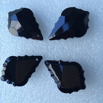  Veľkoobchodná Cena 50pcs/veľa 38mm Šľachta Black Crystal Glass Pre Javorový List Krištáľový Luster Prívesky,Svadobnú Tortu Vňaťou Dekor