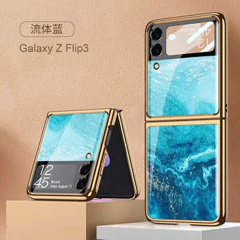  Tvrdené Sklo puzdro Pre Samsung Galaxy Z Flip 3 puzdro Pre Galaxy Z Flip3 5G Prípade F7110 Prípade