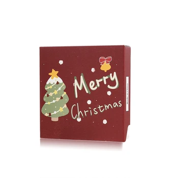  4 Roztomilý Štýly Square Mini Veselé Vianočné Darčekové Krabice Na Balenie Šperkov Pre Priateľov, Vianočné Dekorácie Santa Claus Dodávky Box