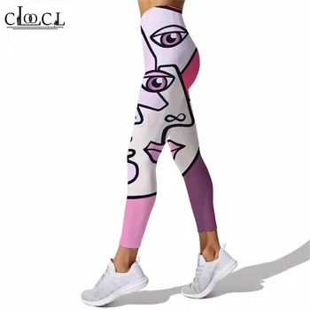  CLOOCL Ženy Legíny Farebné Polynézia Abstraktné Umenie Tlač Vysoký Pás Pružnosť Leginy Žena pre Vonkajšie Jogging Nohavice