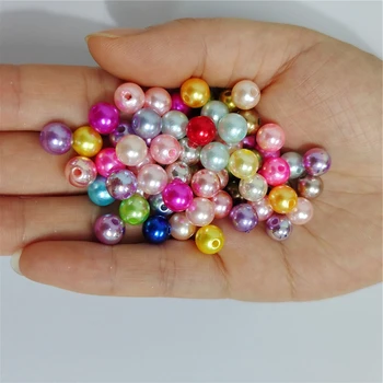  3 mm-12 mm 16 Farba priamo otvormi okolo imitácia plastové korálky, perly DIY pre Šperky, Takže Príslušenstvo vyšívanie