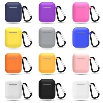  Multi-farebné Silikónové Kože puzdro pre Apple Airpods Chránič obal S Anti-Stratil Háčik Bezdrôtové Bluetooth Slúchadlá Príslušenstvo