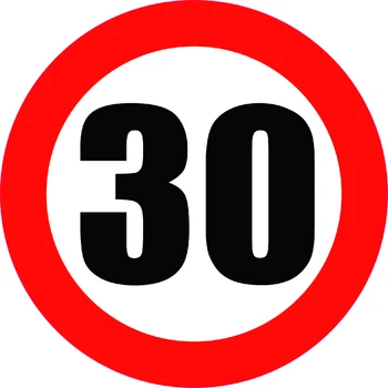  Cestného vozidla samolepka obmedzenia rýchlosti podpísať 30 KM kotúča, auto, motocykel, dekoratívne doplnky PVC,30 cm*30 cm