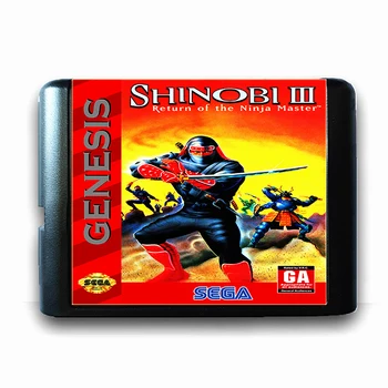  Shinobi 3 pre 16-bitové Sega MD Hra Karty pre Mega Drive pre Genesis NÁM PAL Verziu Video Herné Konzoly