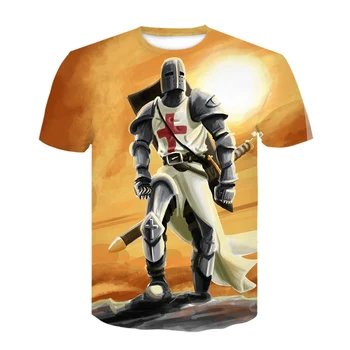 2021Knights Templar Armor bojovník 3D tlač tričko 2021 Lete pánskej Módy Bežné Krátke Rukáv Top dizajn Zábavné tričká