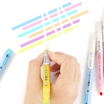  6 perá Vymazateľné Zvýrazňovače, Pastel Značky Dual Tip Fluorescenčné Pero pre Umelecké Kreslenie Čmáral Označenie Školského Úradu, kancelárske potreby