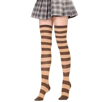  Ponožky Pančuchy Žien Japonský Modré a Biele Pruhy podkolienky Stehna Ponožky Anime Cosplay dámske Ponožky