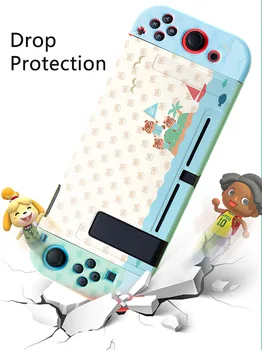  Roztomilé mäkké Ochranný Kryt Pre Nintendo Prepínač OLED 2021 Dockable Prípade Príslušenstvo Pre Animal Crossing Fanúšikov S voľným Palcom Uchopenie