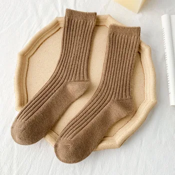  Japonský Štýl Harajuku RetroWoman Ponožky Tepelné vlny Pletenie Voľné Dlhé Ponožky Módne Pevné Jeseň Zima Hrubé Teplé Ponožky