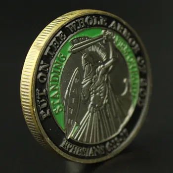  Dať na Celý Pancier Boh Pamätné Mince Stojí pevne na Vieru Efežanom Zberateľskú Darček Medi Á Výzvou Mince