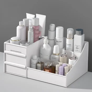  Plastové kúpeľňa produkty starostlivosti o pleť úložný box kefa rúž úložný box, kozmetika make-up skladovací box so zarážkou