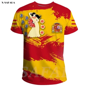  Portugalsko Rusko Taliansko Španielsko Škótsko 3D Vysokej Quallity T-shirt 3 Tlačené okolo Krku 3 Muži Unisex Harajuku Ležérny Top Kvapka Loď