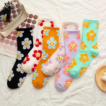 Nové Modely Japončina Kórejčina Štýle Kreslených Kvet Ženy Ponožky Harajuku Kawaii Ponožky Priedušná Jar Jeseň Bežné Ponožky