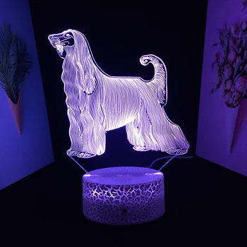  Roztomilý Pes, Pudel Série Nočného Akryl 3DLED Nočné Svetlo pre Dieťa Spálňa Spánku Svetlá Deti Darček pre Domova stolná Lampa