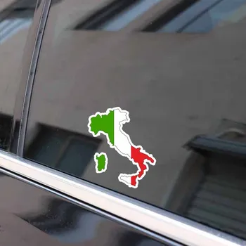  Aliauto Zábavné Vlajka Odtlačkový Auto Príslušenstvo Taliansko Mapa Nálepky Dekorácie Vinyl pre Motocykle Golf 4 Mini Cooper,12 cm*10 cm