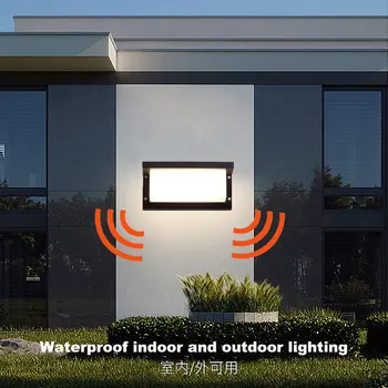  Led nástenné svietidlo nepremokavé IP66 verandu lampa moderné led nástenné svietidlo radarový snímač pohybu, záhrada, exteriérový koridor lampa