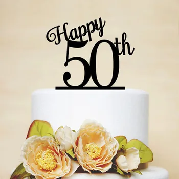  Prispôsobený Výročie Tortu Vňaťou Happy Birthday cake vňaťou s vlastnou dátum,Akryl golg Striebro drevené Black Tortu Vňaťou