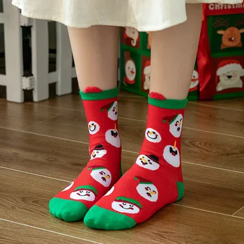  1 Pár Žien Bežné Ponožky Zimné, Vianočné Ponožky David Jeleň Bavlna Cartoon Udržať v Teple Roztomilé Lady Dievčenské Ponožky Vianočný Darček 2021