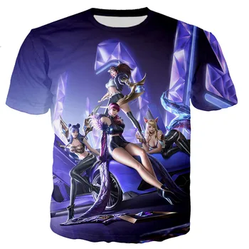  Nový Sexy Akali 3D Vytlačené T-shirt League Of Legends T Shirt Muži Ženy Móda Bežné Harajuku Štýl Tričko Streetwear Topy