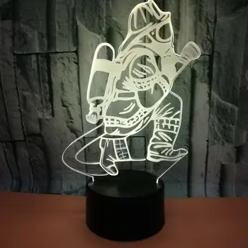  Novinka 3D Hasič stolná Lampa LED USB, Dotknite sa Tlačidla 7 Farby Fire Fighter Nočné Svetlo Nočné Dekor Svietidlo Dary