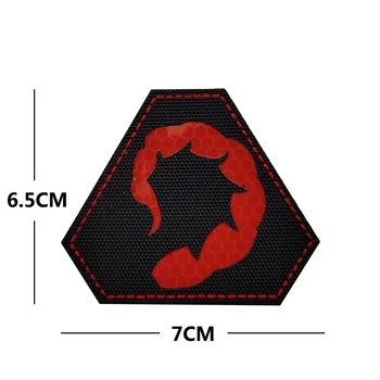  Scorpion Chvost Reflexné Patch Remienok Odznak Nálepky Odtlačkový Embellishment Svietiť V Tme Vojenské Taktické Príslušenstvo IR Záplaty