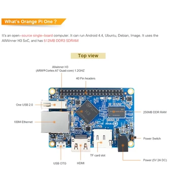  Pre Orange Pi Jeden H3 1G Quad-Core Podporu Ubuntu Linux a Android Mini PC Single Board Programovanie Microcontroller
