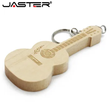  JASTER hot predaj tvorivé 3 farebné drevené gitara s reťazca USB 2.0 4GB/8GB/16GB/32GB/64GB USB flash disk, 10 KS zadarmo LOGO
