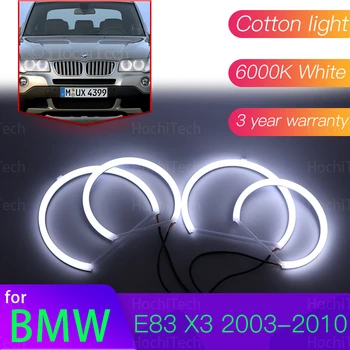  Angel Eyes Auta 6000L Bavlna Biela Halo Krúžok Svetlo pre BMW X3 E83 2003-2010