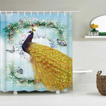  Krásna Pastierka Pierko Kúpeľňa Opony Retro Kvetinový Nepremokavé Polyesterové Sprchový Záves s Hákom