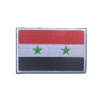  3D Výšivky Škvrny Remienok Slučky A Hák pod Vlajkou Sýrii Vlajka Škvrny Odznaky Na Odevy Klobúk Taška Patch