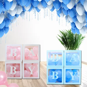  4pcs/set DIY Transparentné Okno Latexový Balón LÁSKA DIEŤA Bloky pre Chlapca, Dievča Baby Sprcha Svadby, Narodeniny, Party Dekorácie Pozadie