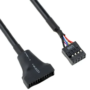  USB 2.0 9-Pin Bývanie Samec Na základnej Doske 3.0 20-Pin Žena Kábel Adaptéra Priame Pripojenie