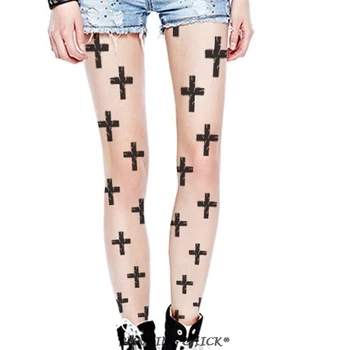  Crack Kríž 3d Tlač Pantyhose Tenké Letné Tetovanie Pantyhose Wholesales