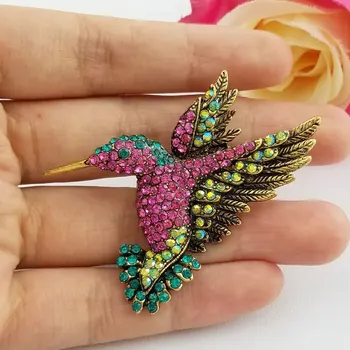  Etro farba vták kolibrík viacfarebné Rakúskeho kryštálu brošňa šperky