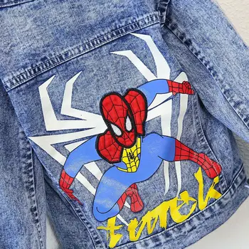  Disney Spider Man Zimné Baby Dievčatá Džínsy Bunda Deti Hrubé Luxusné Dizajnér Kabáty s Kapucňou, Oblečenie, Detská detské Oblečenie Set sa