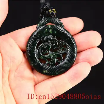  Jade Phoenix Náhrdelník Prívesok Charm Prírodného Čínskeho Amulet Módne Zelená Čierna Darčeky, Šperky Vyrezávané