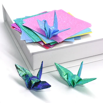  50pcs Multi Veľkosť Námestie Origami Papier jednostranne Lesk Skladacie Solid Farba Lístkov Pre Deti Ručné Carfts DIY Scrapbooking