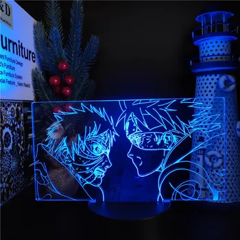  Naruto 3D Uchiha Obetí Hatake Kakashi LED Nočné Svetlo Domova Osvetlenie Lampara Shippuden Anime Obrázok Svetlá Naruto Bandai