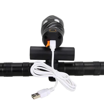  USB Nabíjateľné Svietidlo Zoomovateľnom T6 LED Bicykel Predné Svetlo, Pochodeň 3 Režimy Cyklistické Svetlometu s Zabudované Batérie+Varovanie zadné svetlo
