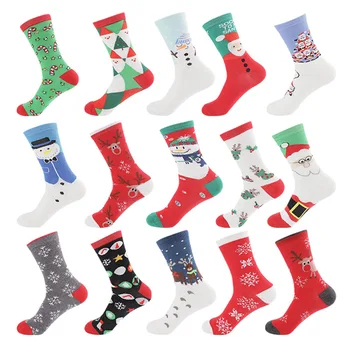  Farebné Ženy Bavlna Vtipné Vianočné Ponožky Snowflake Hip-hop Šťastný Nový Rok na Jeseň Zima na Santa Claus Snehu Elk Darček Ponožky