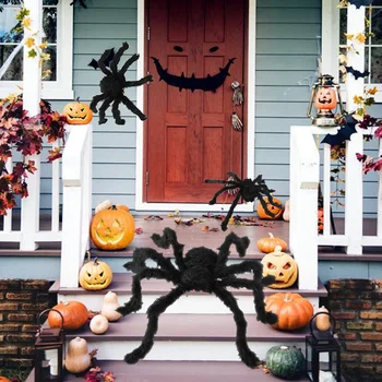  Halloween Veľké Plyšové Spider Deti Deti Hračky Plyšové Black Falošné Spider Vyrobené Z Drôtu, Strašidelný dom, Panel Home Halloween Party Decor