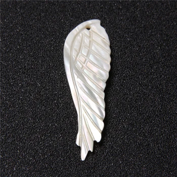  Biele Krídlo Kúzlo Prírodných Shell perleť Perličiek Shell Vyrezávané Krídla Prívesok Príslušenstvo Šperky Čo Náhrdelník urob si sám