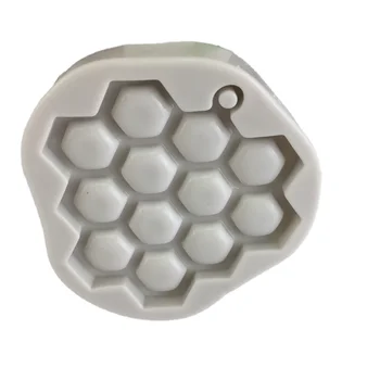  Plný zrkadlo plást medu s otvormi Epoxidové UV živicové lepidlo silikónové formy honeycomb punch-free ručné prívesok plesní