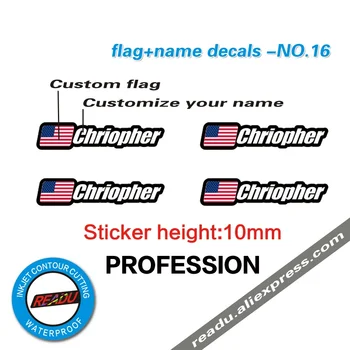  Vlajky a názov nálepky mountain bike rám logo osobné meno obtlačky vlastné rider ID nálepku Č.16