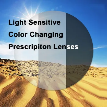  LNFCXI Citlivé na Svetlo Photochromic Jednej Vízie Optické Šošovky na Predpis Rýchle a Hlboké Hnedé a Sivé Farby Účinok